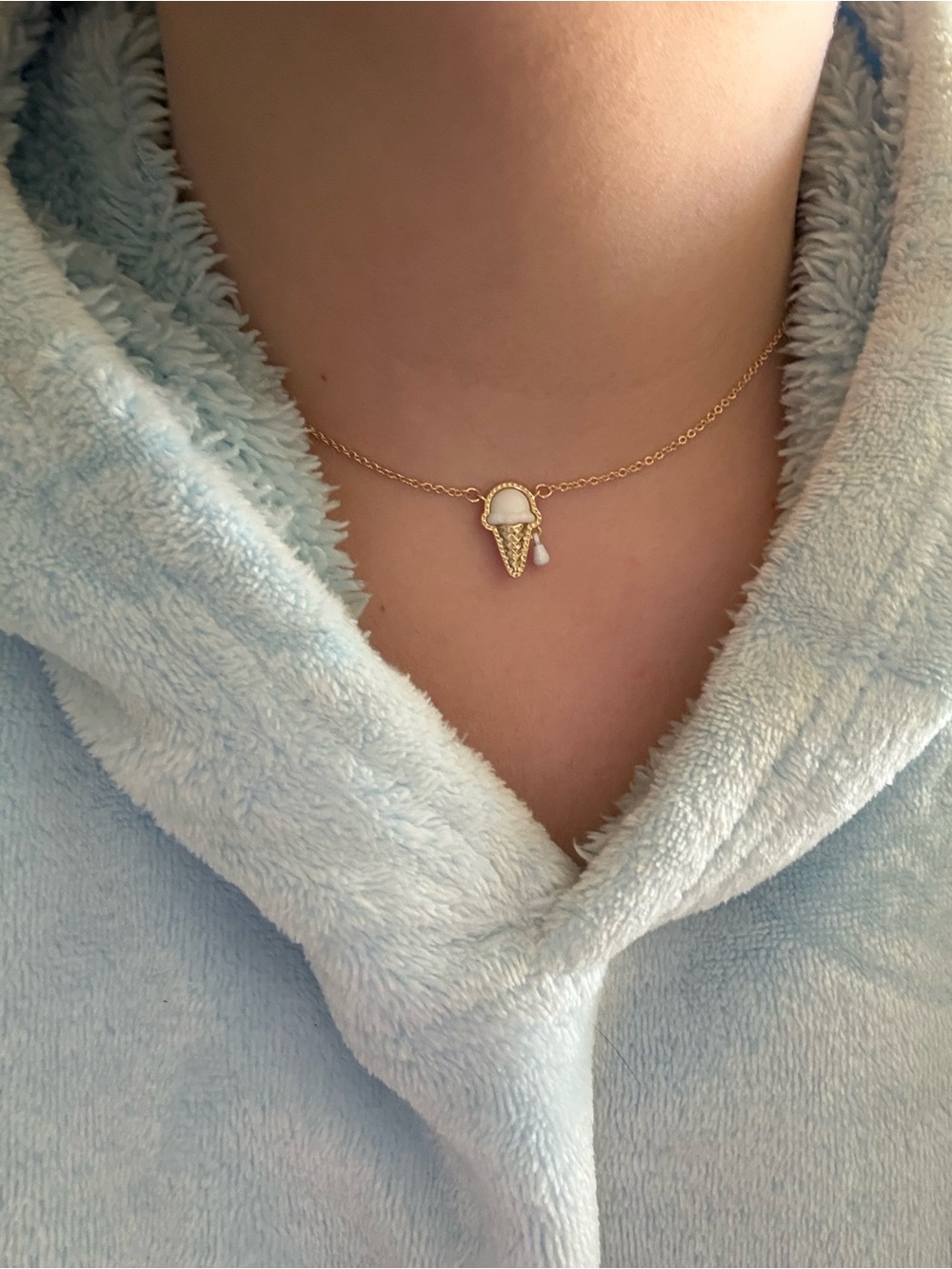 Kendra Scott Gold Necklace with White Ice Cream Cone Pendant - Picture 3 of 6